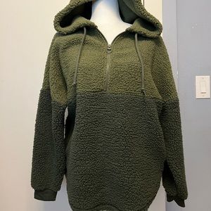 VS PINK QUARTER ZIP SHERPA